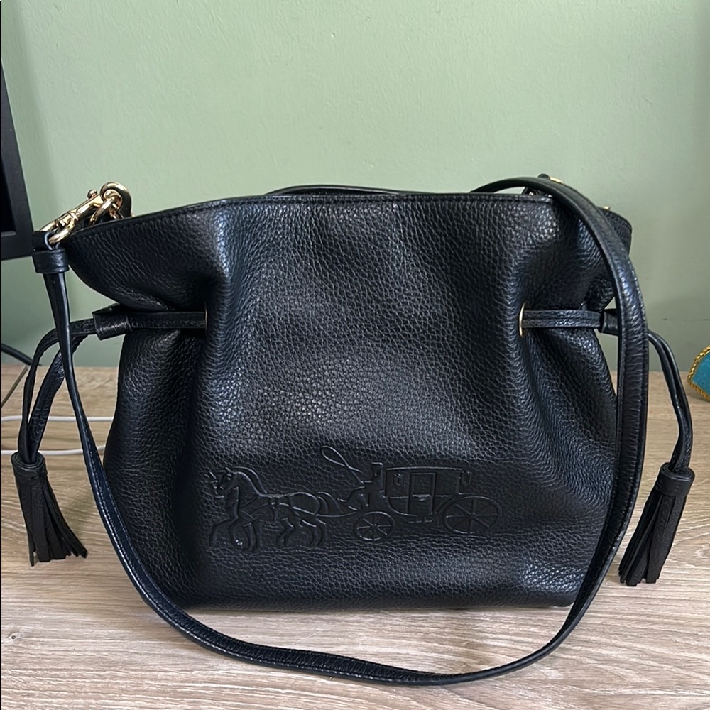 Coach Black ANDY Crossbody Bag with hangtag, hand strap, crossbody horse/buggy